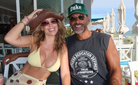 Kate Ferdinand cosies up to husband Rio as she shares series of bikini snaps after hitting back at 'gold digger' accusations
