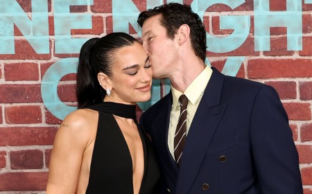 Glamorous Dua Lipa and Callum Turner pack on the PDA as they make first red carpet appearance as a married couple at the One Night Only premiere in NYC