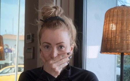 Olivia Attwood is left shaken as she walks out of the operating theatre while pal Bobby Norris, 39, goes under the knife for the ninth time