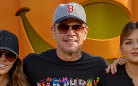 Matt Damon and wife Luciana pose in rare photo with all four daughters as they celebrate Gia's 18th birthday at Disneyland
