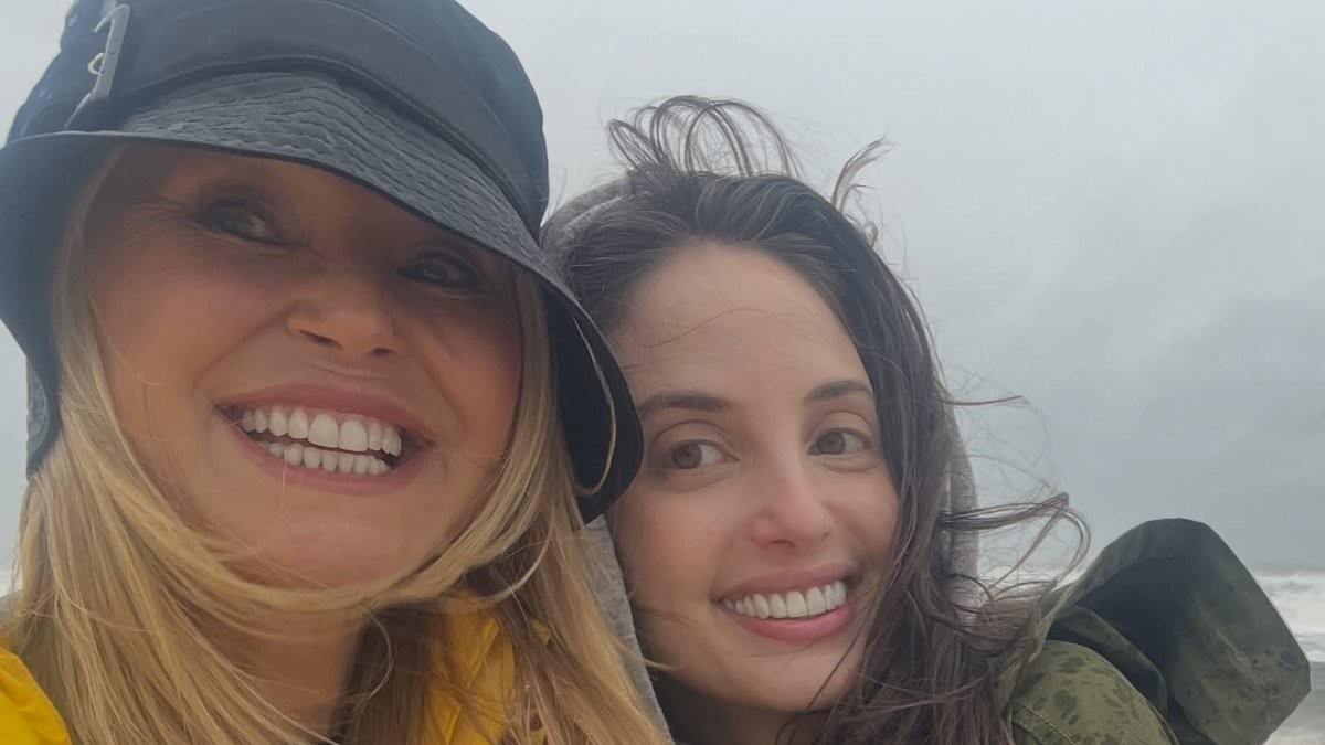 Fans urge Christie Brinkley to 'be careful' as she hits the beach in the Hamptons with daughter amid deadly nor'easter storm