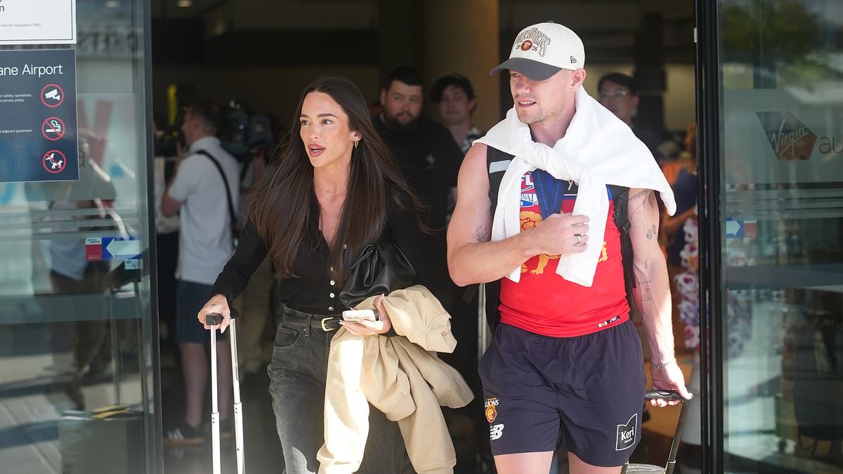 Lachie Neale has girlfriend Emma Field by his side as he returns home after AFL Grand Final win - following her VERY public support for her new man