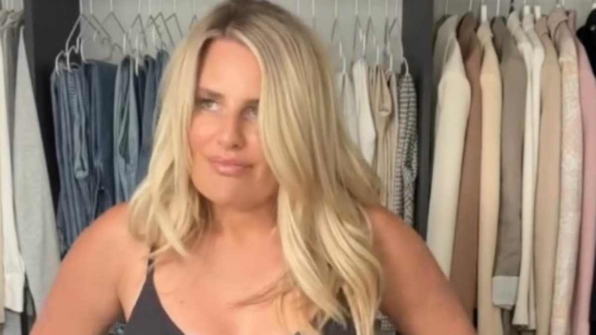 TOWIE's Danielle Armstrong shows off her post-baby weight-loss as she poses in a bra and jeans for a transformation video