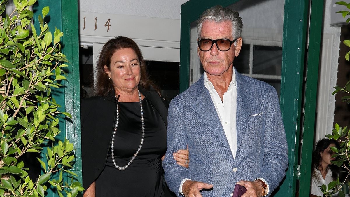 Pierce Brosnan, 73, and wife Keely Shaye Smith make a rare appearance together as they head out for dinner on her 63rd birthday in Los Angeles