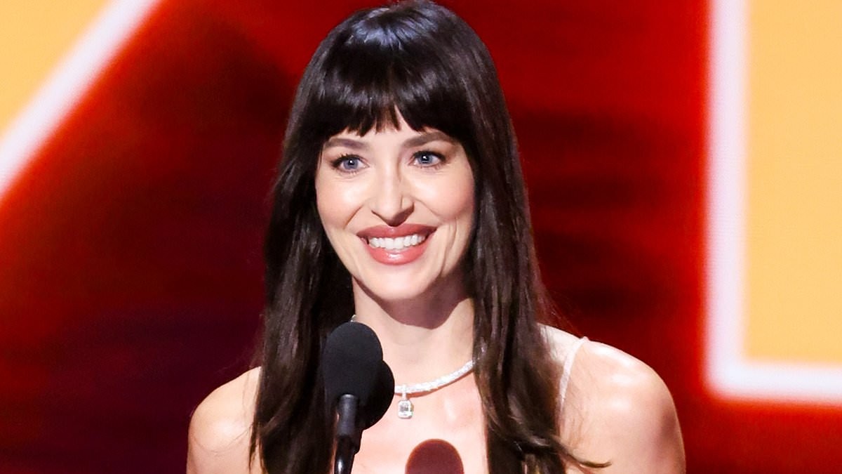 Dakota Johnson gives rumored beau MGK an eyeful as she goes BRALESS under nude sequin gown at VMAs