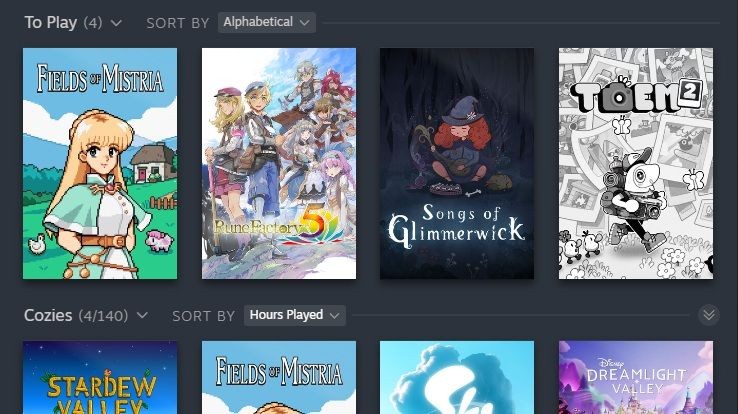 I made a 'to play' shelf for myself on Steam