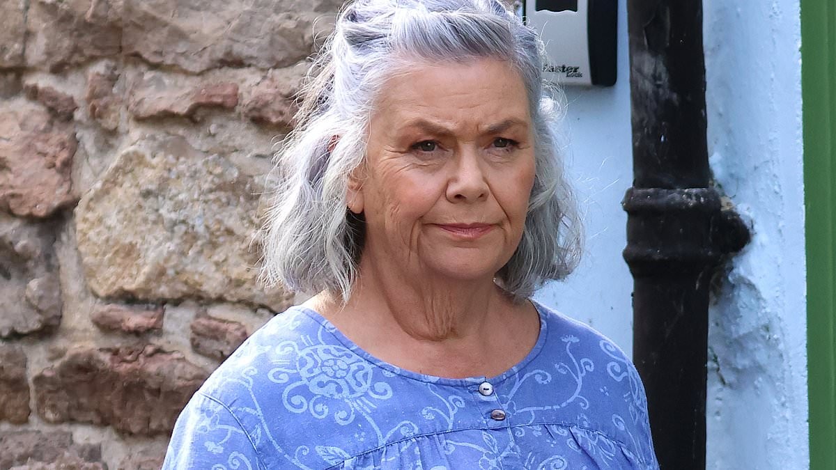 Dawn French gets into character as woman who fakes her husband's death for an insurance payout as she films series 2 of the BBC comedy Can You Keep a Secret? in Somerset