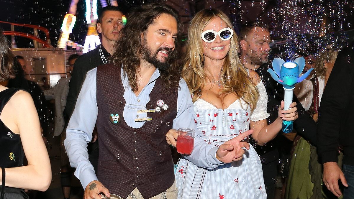 Heidi Klum, 53, and husband Tom Kaulitz, 37, embrace her German roots in traditional outfits as they enjoy date night at Oktoberfest in Munich