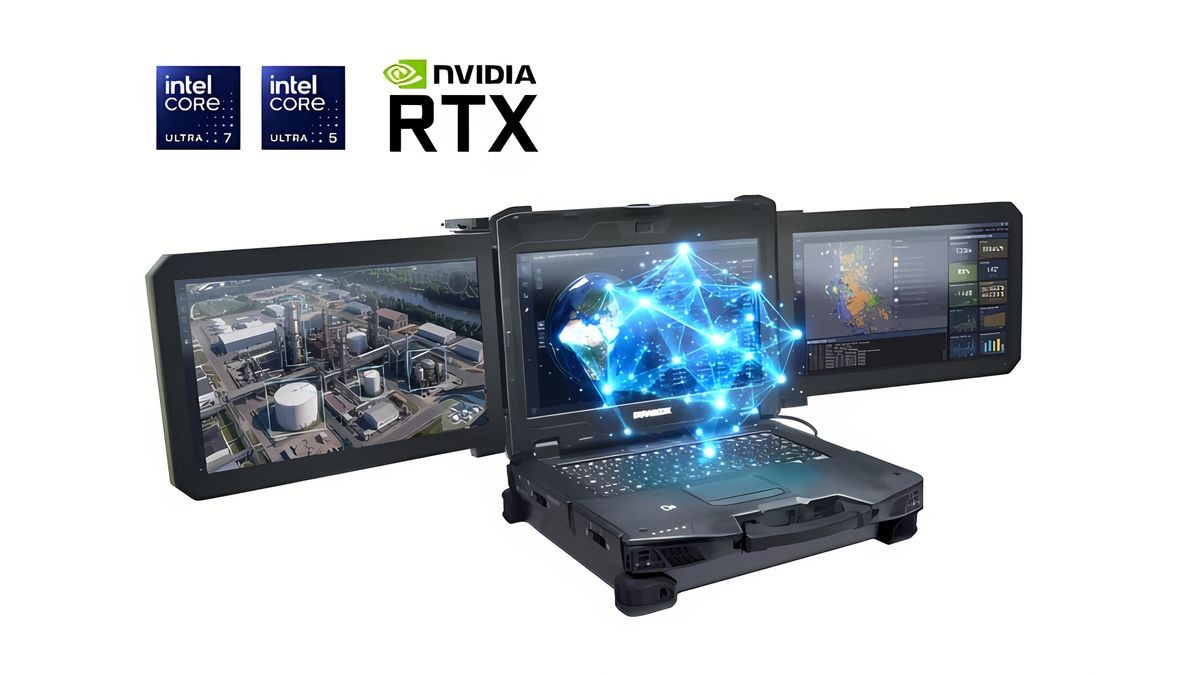 Durabook launches a workstation laptop with three real screens - Z14I-DX3 is a rugged mobile device featuring a trio of 14-inch full HD displays with an optional Nvidia RTX 5000 Ada GPU for command posts and drone teams
