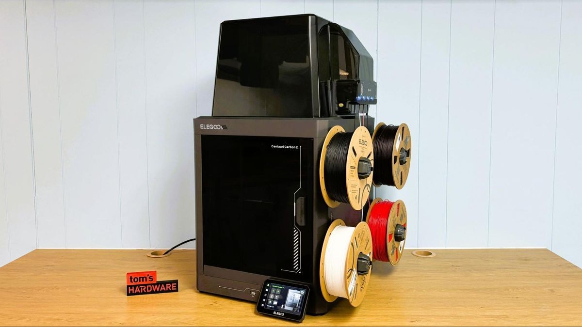 This $399 Elegoo Centauri Carbon 2 Combo with $1 filament is the perfect 3D printer deal for beginners — flash sale discount nets you a Core XY printer with four-color system and auto bed leveling