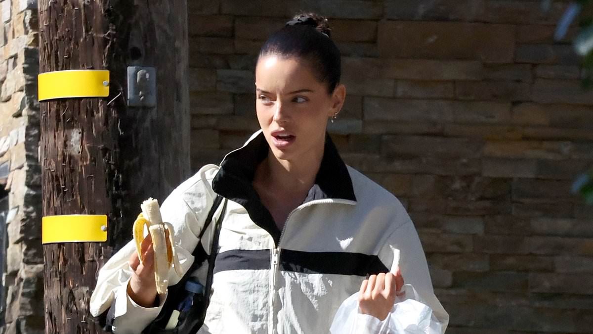 Maura Higgins tucks into a banana as she heads to Dancing With The Stars rehearsals wearing hotpants amid 'fix' claims