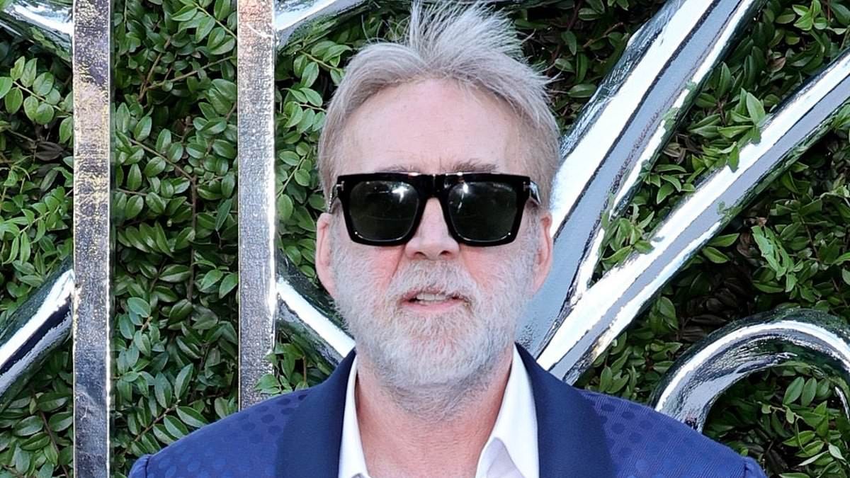Nicolas Cage, 62, looks unrecognizable with full gray hair and beard as he makes rare red carpet appearance with much-younger wife