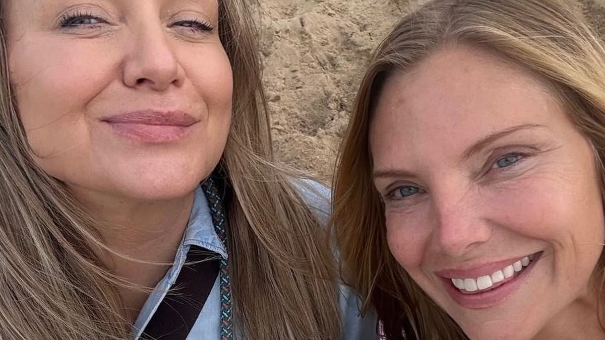 EastEnders stars Samantha Womack and Rita Simons reunite on the beach nine years after their characters died on show - as they insist they won't be making a return to the BBC soap