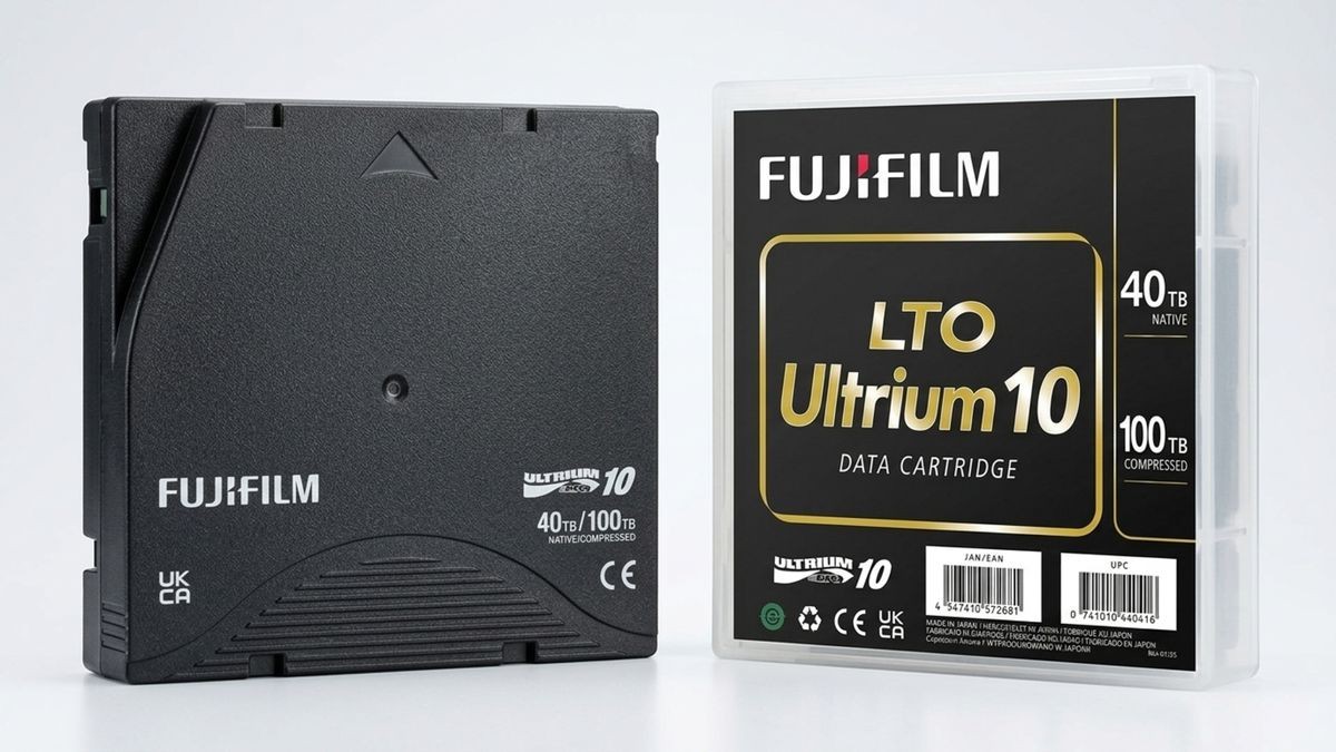 40TB LTO-10 tapes quietly go on sale for $494 — a single tape can hold 13,000,000 songs and up to 100TB of compressed data with a 400MB/s transfer rate