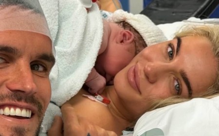Geordie Shore's Gaz Beadle welcomes first child with his nursing graduate girlfriend Maia Ellen as she gives birth to a daughter following 40 hour labour