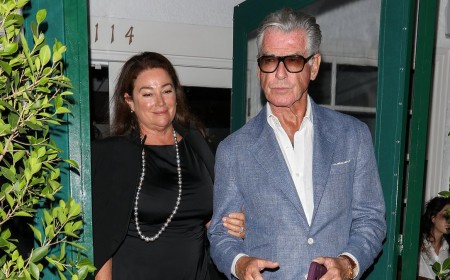 Pierce Brosnan, 73, and wife Keely Shaye Smith make a rare appearance together as they head out for dinner on her 63rd birthday in Los Angeles