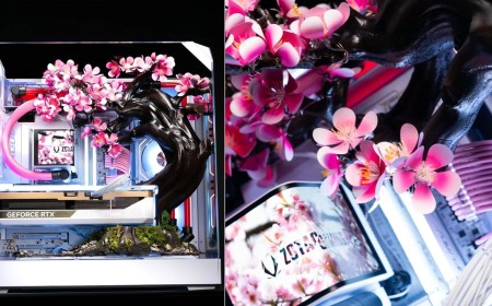 $14,000 gaming PC features 70 handcrafted titanium cherry blossoms which unfurl as temperatures rise