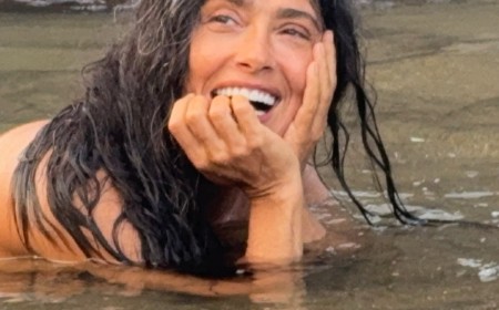 Salma Hayek Goes Skinny Dipping in Sultry Photos for 60th Birthday