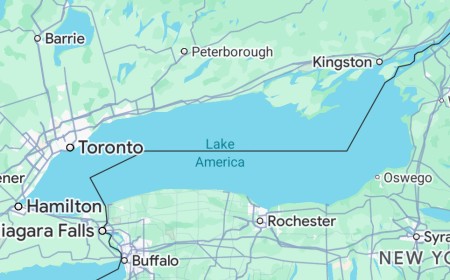 Google Maps renames "Lake Ontario" to "Lake America" even faster than US government