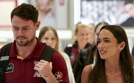 Lachie Neale puts on a brave face as he steps out with glamorous new girlfriend Emma Field after Lions' loss