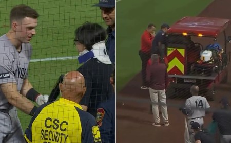 Scary Sight As Photographer Hit in the Head By Foul Ball During MLB Game