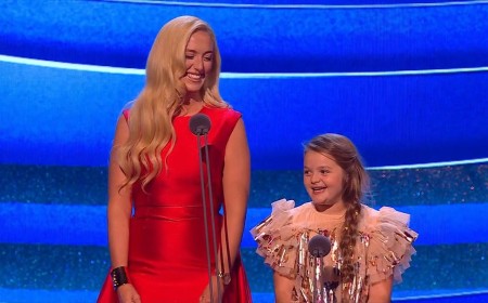 Valencia Fury, 8, makes her NTAs debut with her mother Paris as she is branded an 'icon' by viewers after becoming the star of their family show