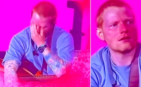 Weepy Ed Sheeran says 'America is a scary place right now' as he lectures fans after bowing to pressure over stance on Israel