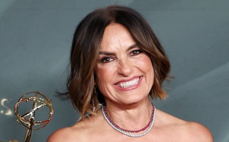 Mariska Hargitay, 62, stuns in striking red gown as she scores TWO Emmy wins for documentary about late mom Jayne Mansfield