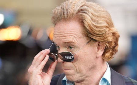 Damian Lewis shows off his quirky sense of style as he joins a slimmed-down Brendan Fraser and Andrew Scott at the Pressure London premiere