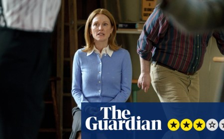 The Debut review – Julianne Moore is a thrill in Jesse Eisenberg’s oddball comedy