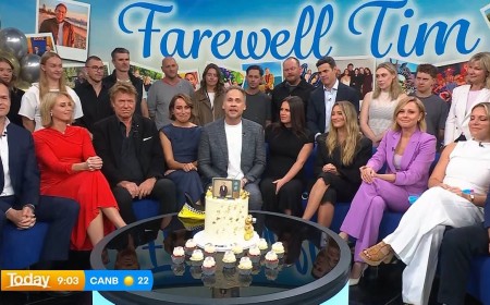 Nine weather presenter Tim Davies fights back tears as he says final goodbye on Today after seven years