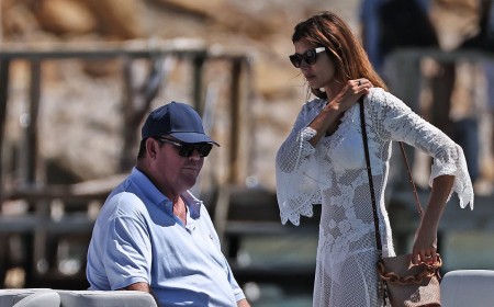 James Packer's new wife Kylie Lim shows off her figure in surprisingly  affordable $400 lace frock as the honeymooners cruise to lunch with the billionaire's son Jackson in Ibiza