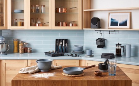 IKEA kitchen trends for autumn 2026 — clever storage and accessories in calming anthracite and duck egg blue, from £1
