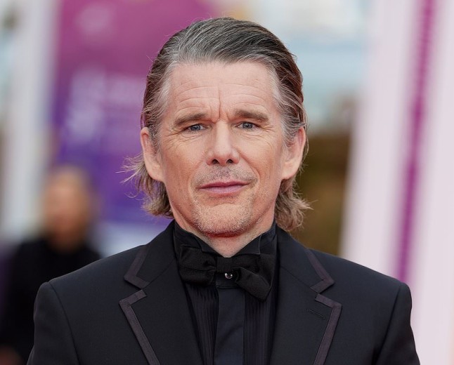 Ethan Hawke makes rare red carpet appearance with daughter Indiana, 15, and wife Ryan Shawhughes at Deauville Film Festival in France