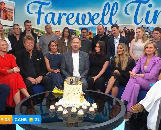 Nine weather presenter Tim Davies fights back tears as he says final goodbye on Today after seven years