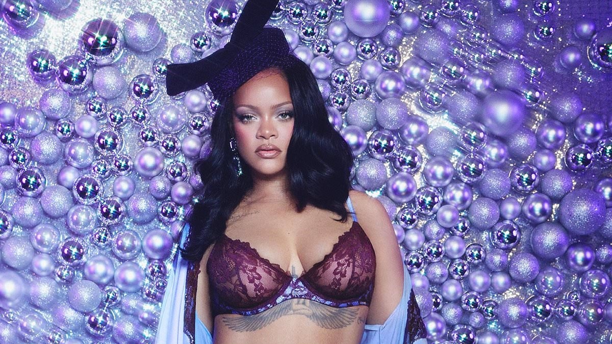 Rihanna celebrates her curves as she models her latest lingerie collection for Savage x Fenty with killer heels