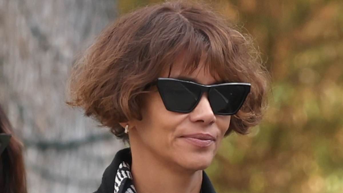 Halle Berry leaves court hand-in-hand with fiance Van Hunt as custody battle with ex Olivier Martinez over claims she abused their son, 13, rages on