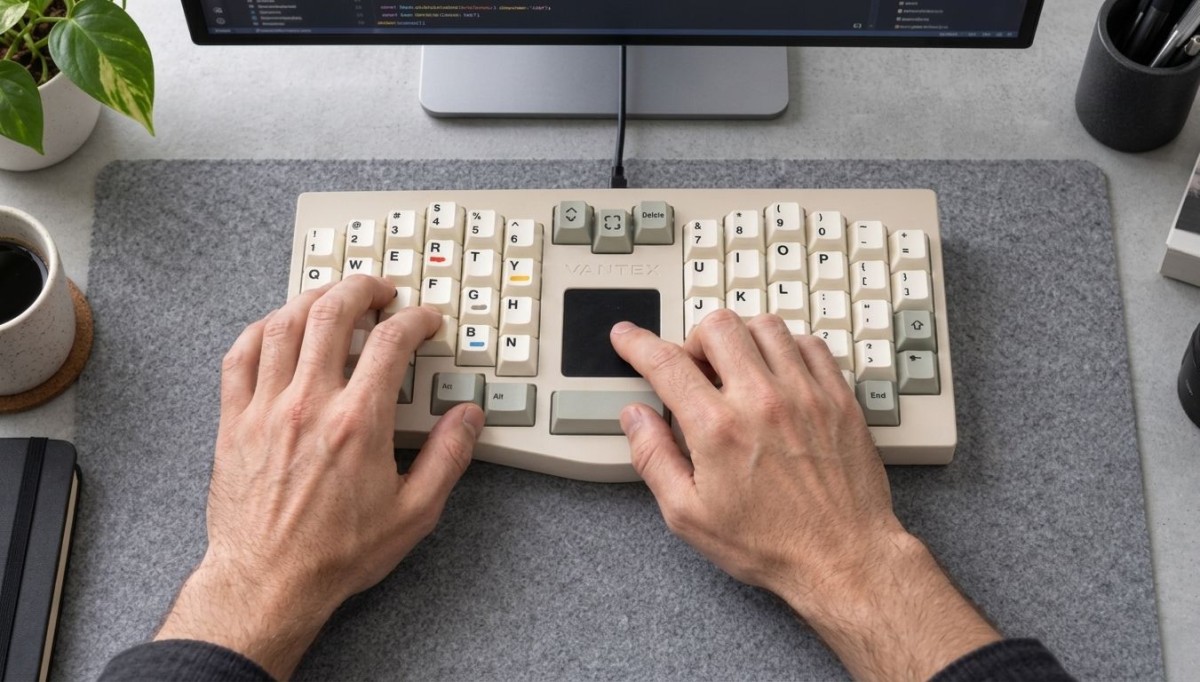 Customizable split mechanical keyboard with integrated central touchpad goes on preorder for $160 — and this 3-pound slab is wireless and doesn't come with an infamous Copilot key