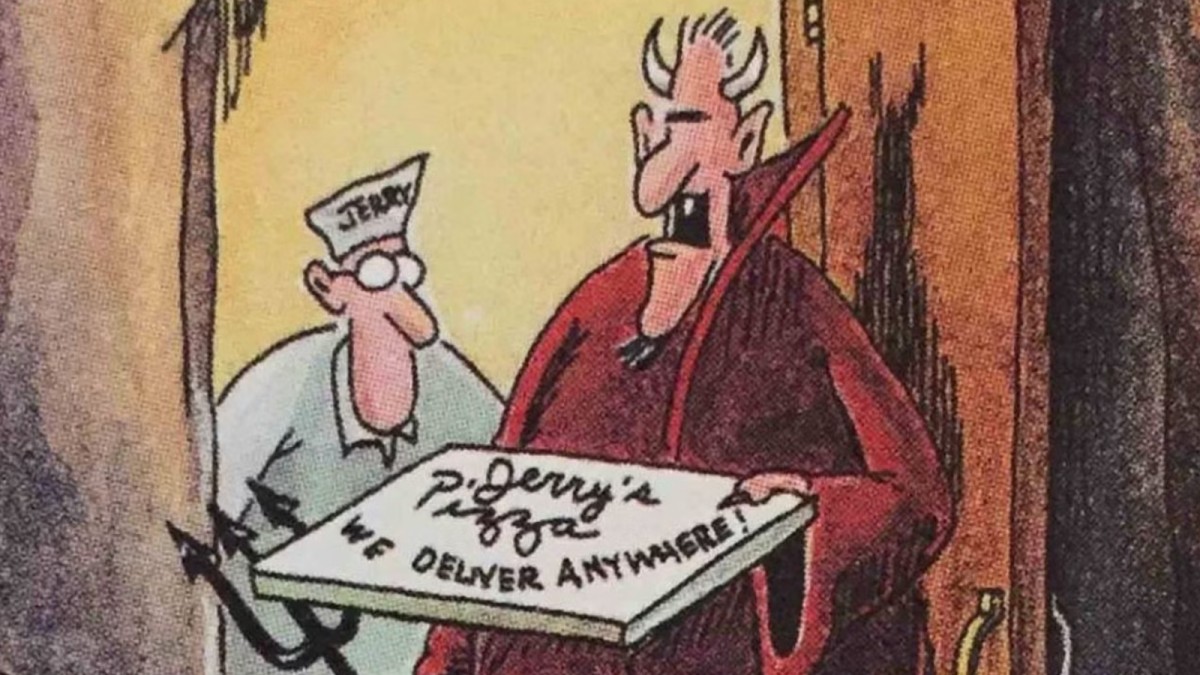 6 darkly funny Far Side comics starring the devil