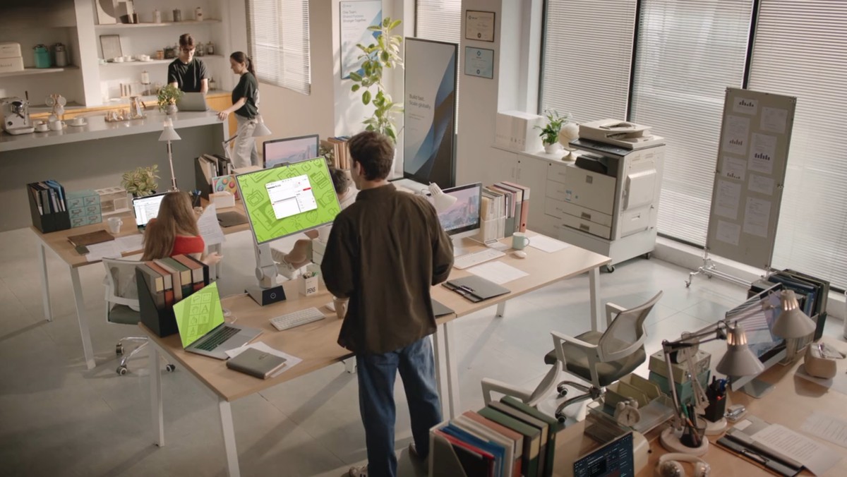 This $1599 smart monitor robotic arm has its own built-in PC, and its 27-inch 4K display will follow you around thanks to its 'binocular 3D sensor'