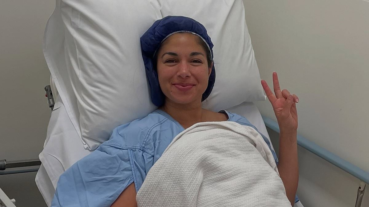 Home and Away star Sarah Roberts is rushed to hospital to undergo surgery as her boyfriend flies home from Canada to help her walk