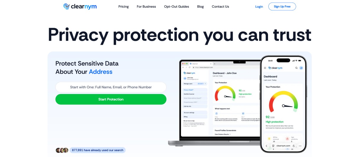 ClearNym data removal service review
