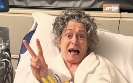 Judith Lucy shares candid hospital photo after doctors changed her cancer treatment plan as she issues warning to Aussie women