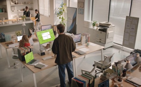 This $1599 smart monitor robotic arm has its own built-in PC, and its 27-inch 4K display will follow you around thanks to its 'binocular 3D sensor'