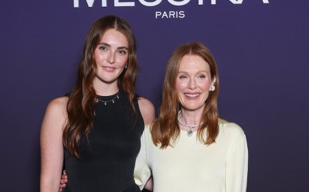 Julianne Moore, 65, poses with her rarely-seen lookalike daughter Liv Freundlich, 24, at MESSIKA jewellery event in Paris