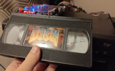 Doom and Super Mario Bros converted into a VHS tape FMV game