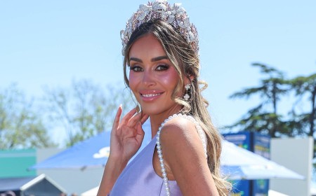 Barbie goes to the races! Zana Pali turns heads in bubble gum-coloured ensemble and giant pearl handbag as Melbourne's finest get all dolled up for the Caulfield Cup