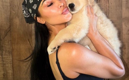 Kim Kardashian’s Daughter Cuddles With Puppy Gifted by Lewis Hamilton