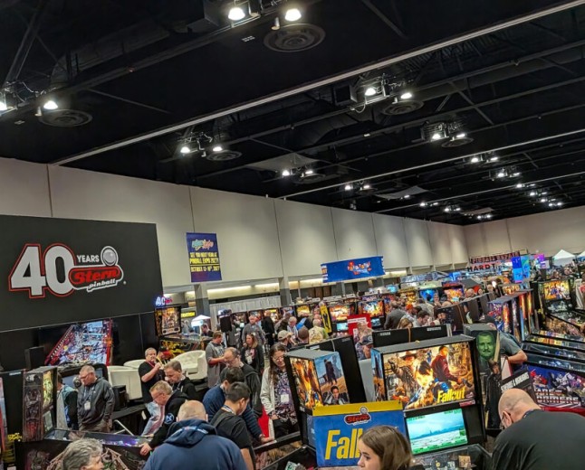The past, present, and future share a show floor at Pinball Expo 2026